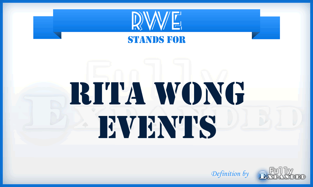 RWE - Rita Wong Events