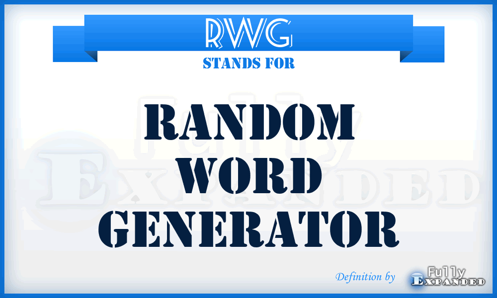 RWG - Random Word Generator