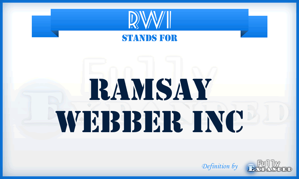 RWI - Ramsay Webber Inc