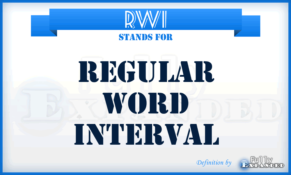 RWI - Regular Word Interval