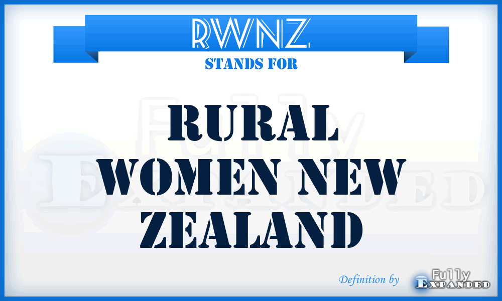 RWNZ - Rural Women New Zealand