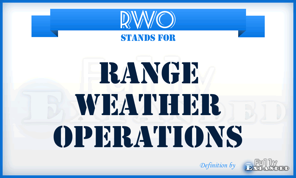 RWO - Range Weather Operations