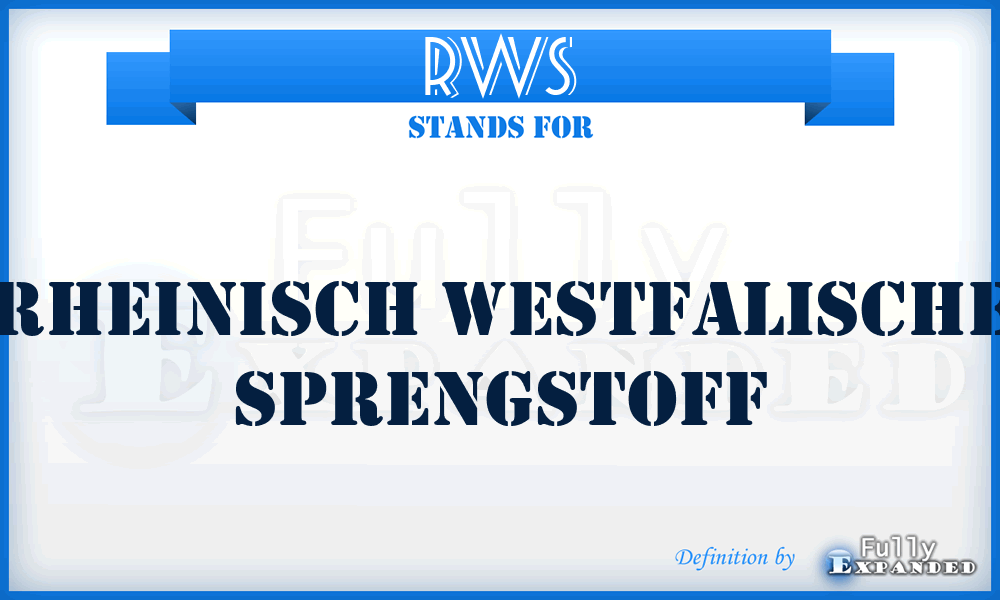 RWS - Rheinisch Westfalische Sprengstoff