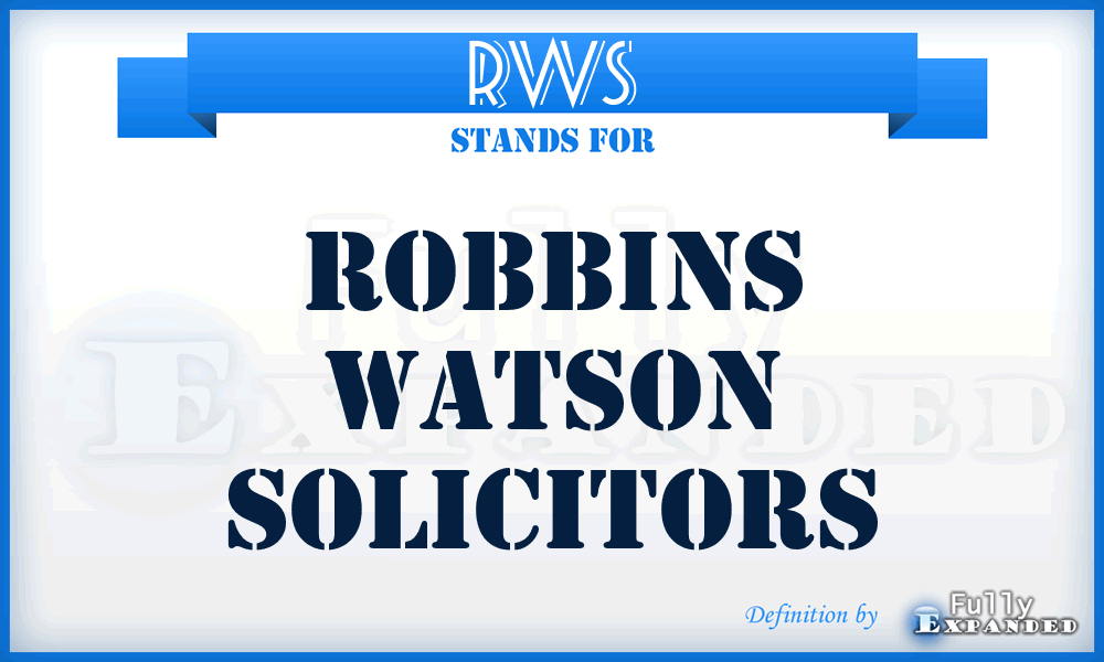 RWS - Robbins Watson Solicitors