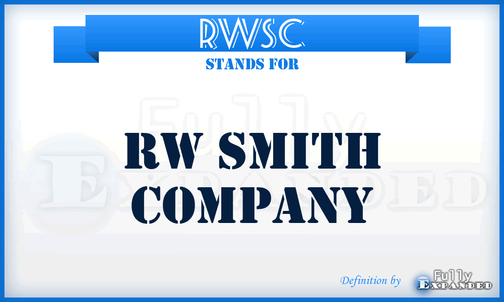 RWSC - RW Smith Company