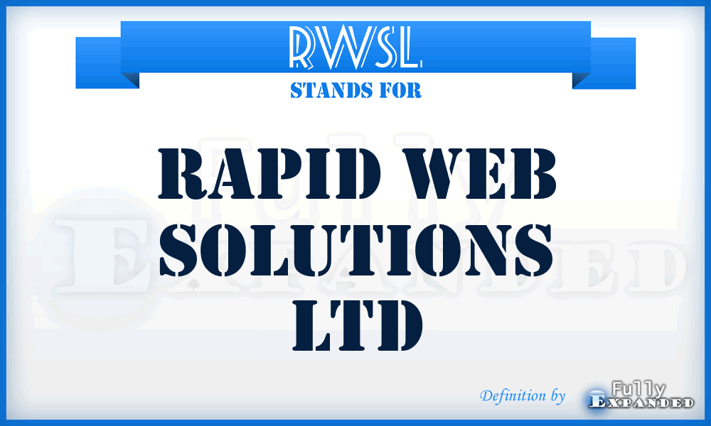 RWSL - Rapid Web Solutions Ltd