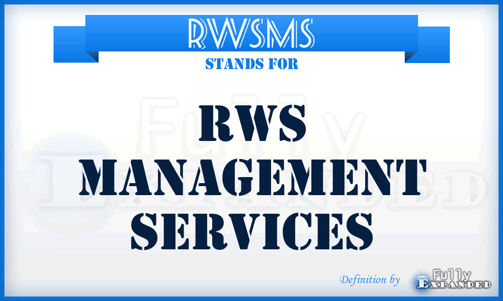 RWSMS - RWS Management Services