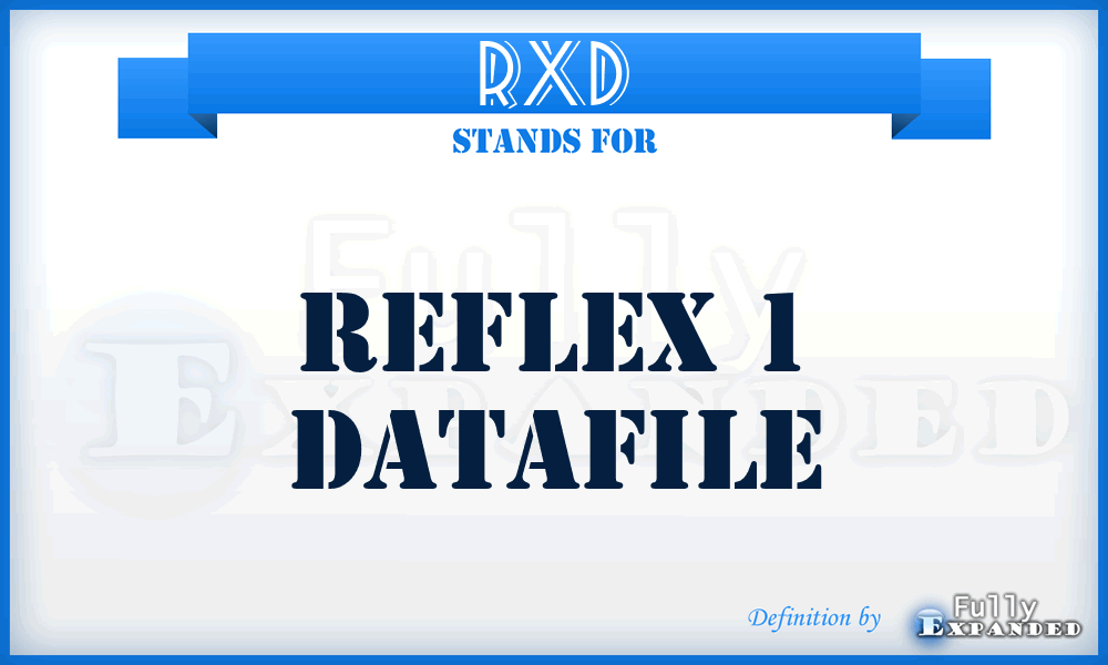 RXD - Reflex 1 Datafile