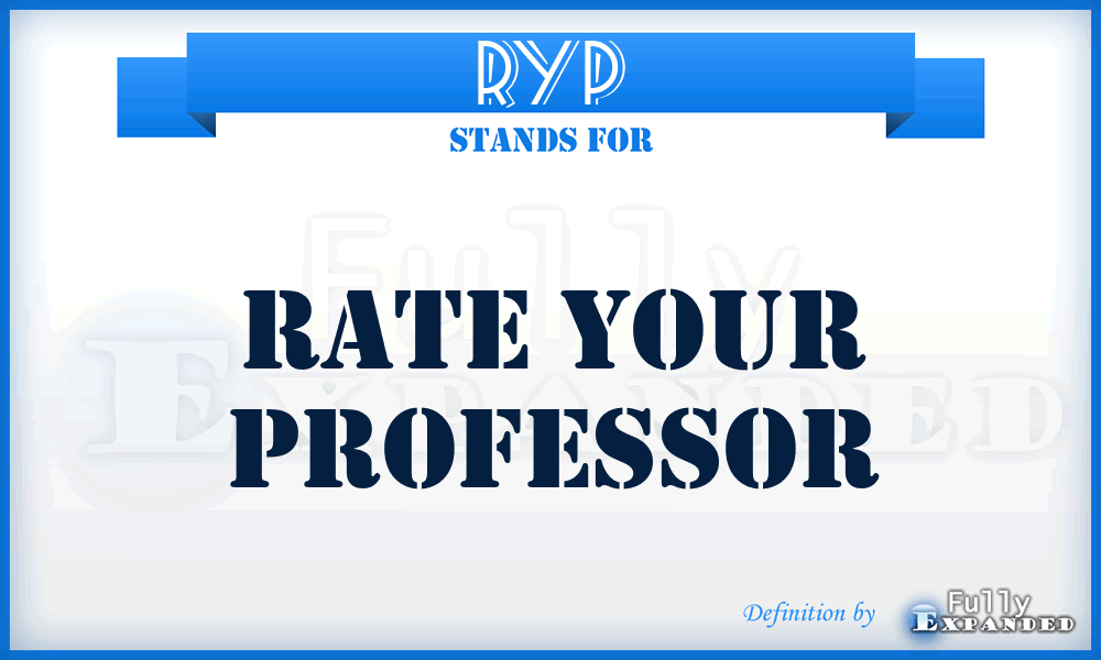 RYP - Rate Your Professor