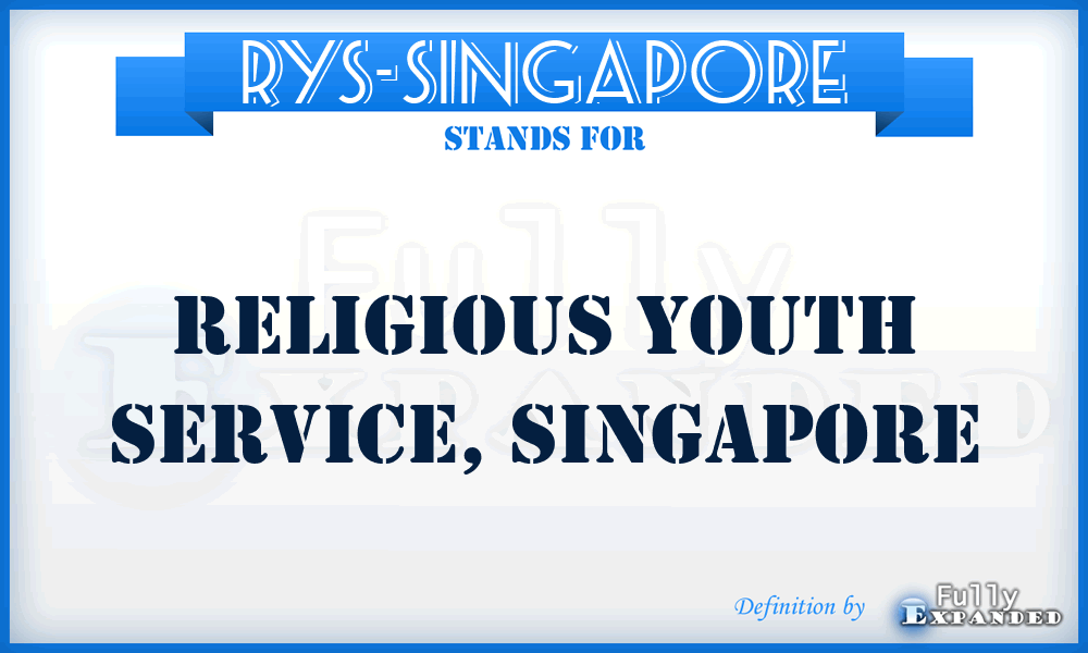 RYS-Singapore - Religious Youth Service, Singapore