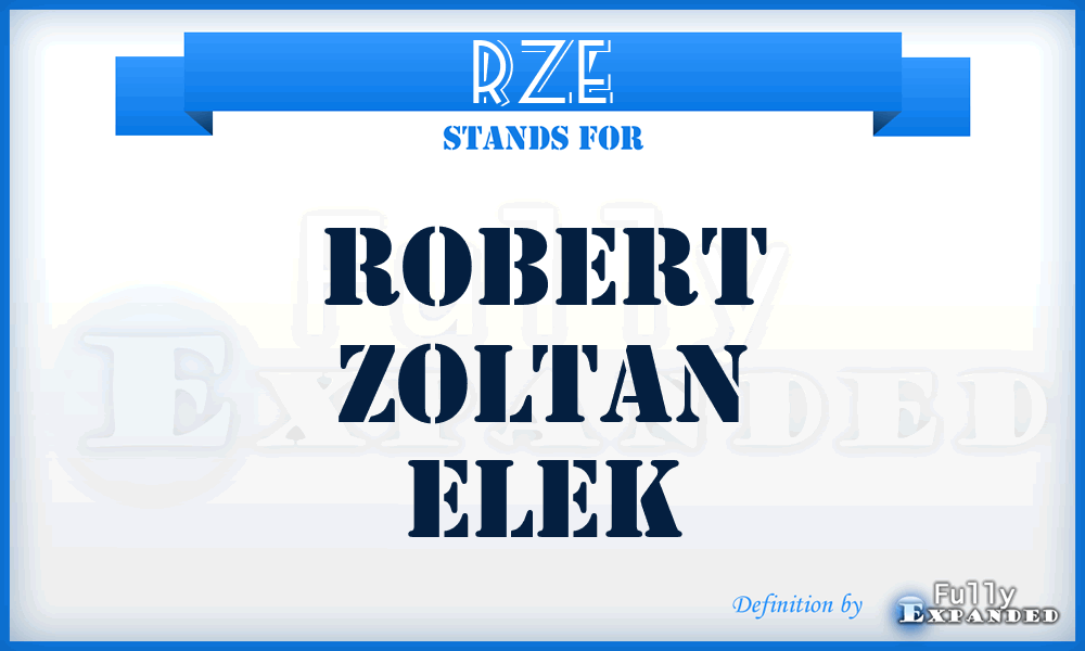 RZE - Robert Zoltan Elek