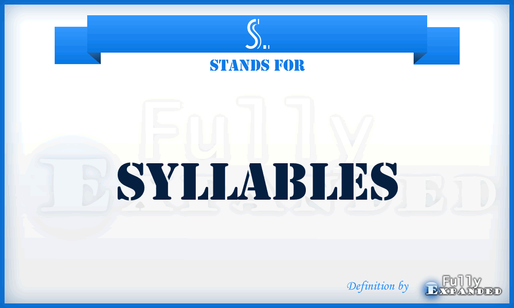 S. - Syllables