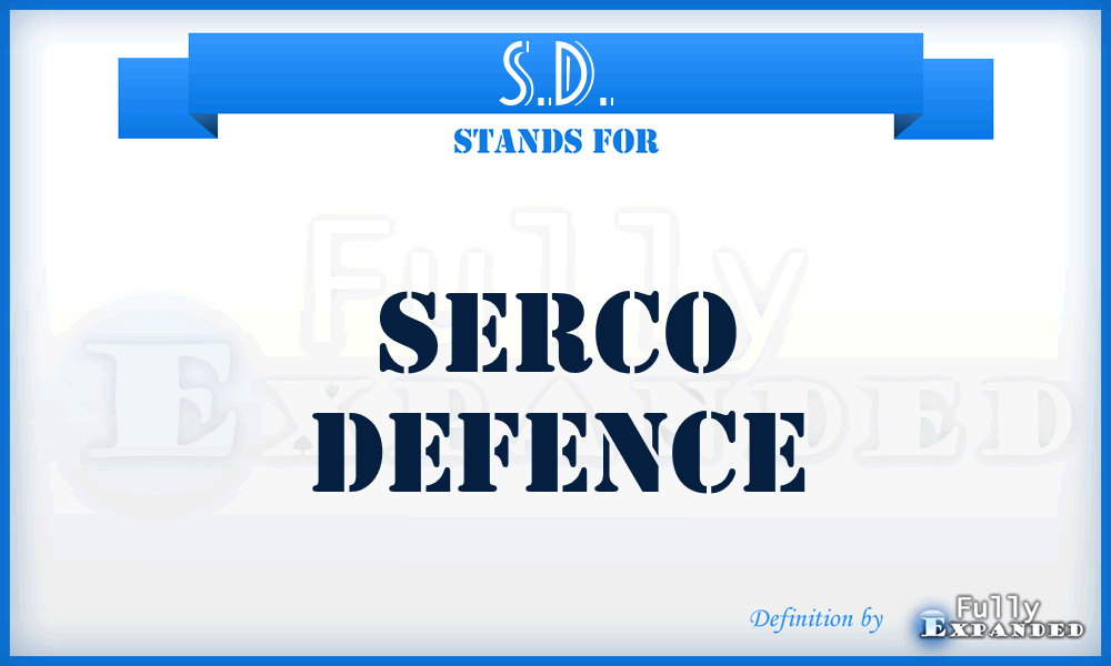 S.D. - Serco Defence