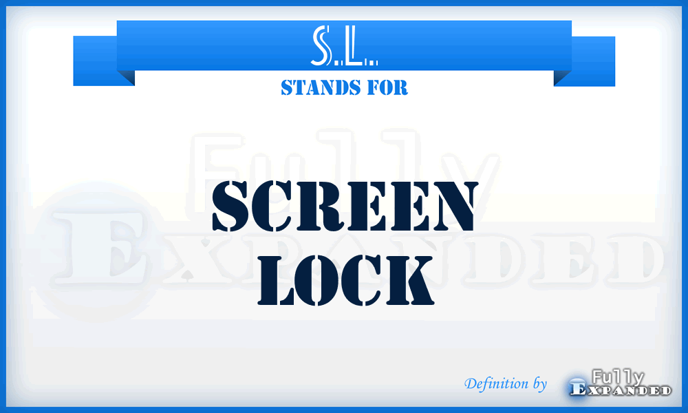 S.L. - Screen Lock