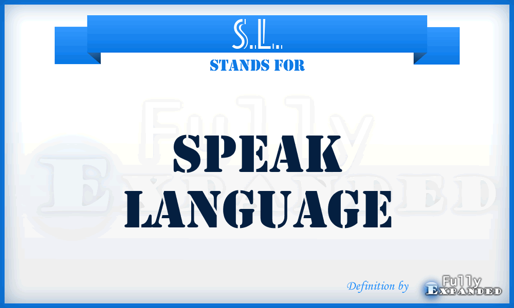 S.L. - Speak Language