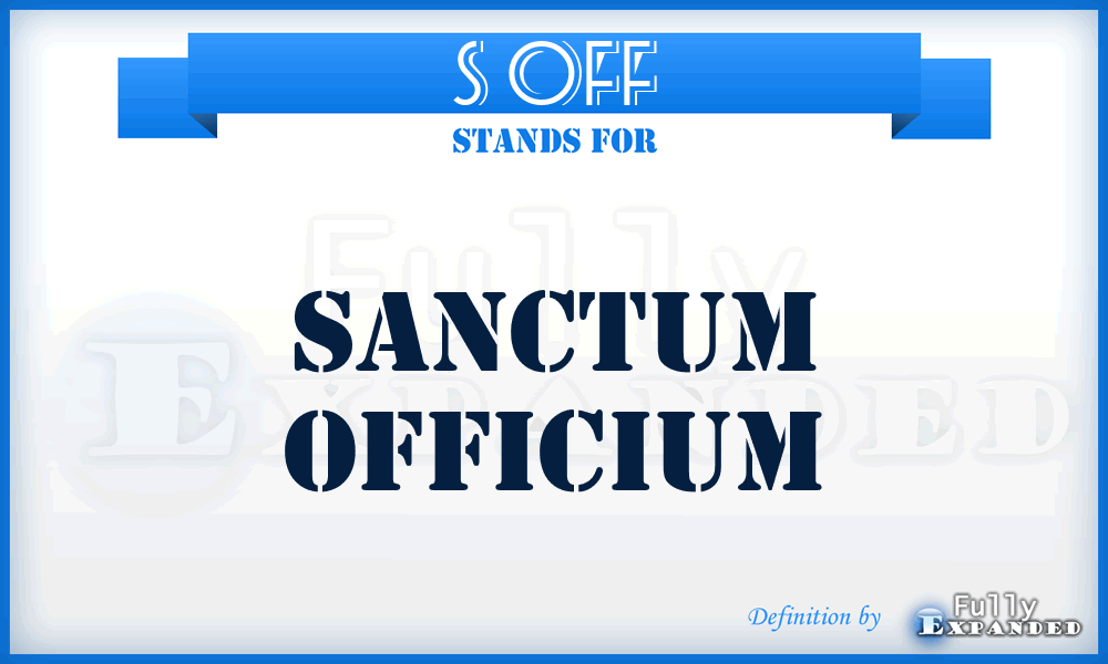 S Off - Sanctum Officium