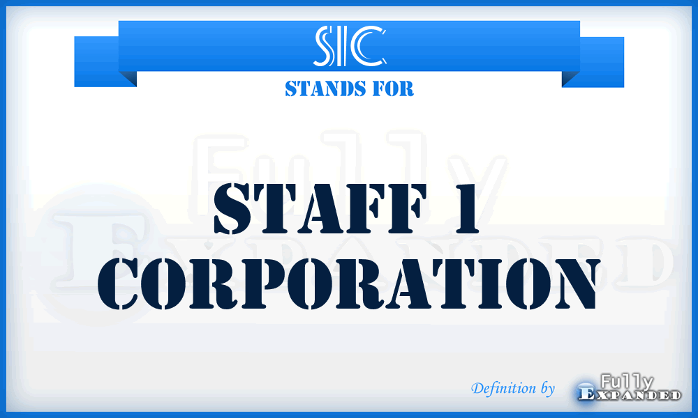 S1C - Staff 1 Corporation