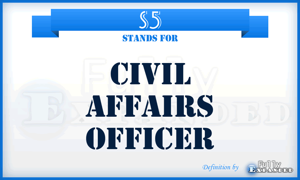 S5 - civil affairs officer