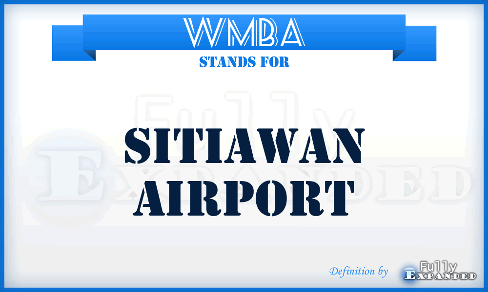 WMBA - Sitiawan airport