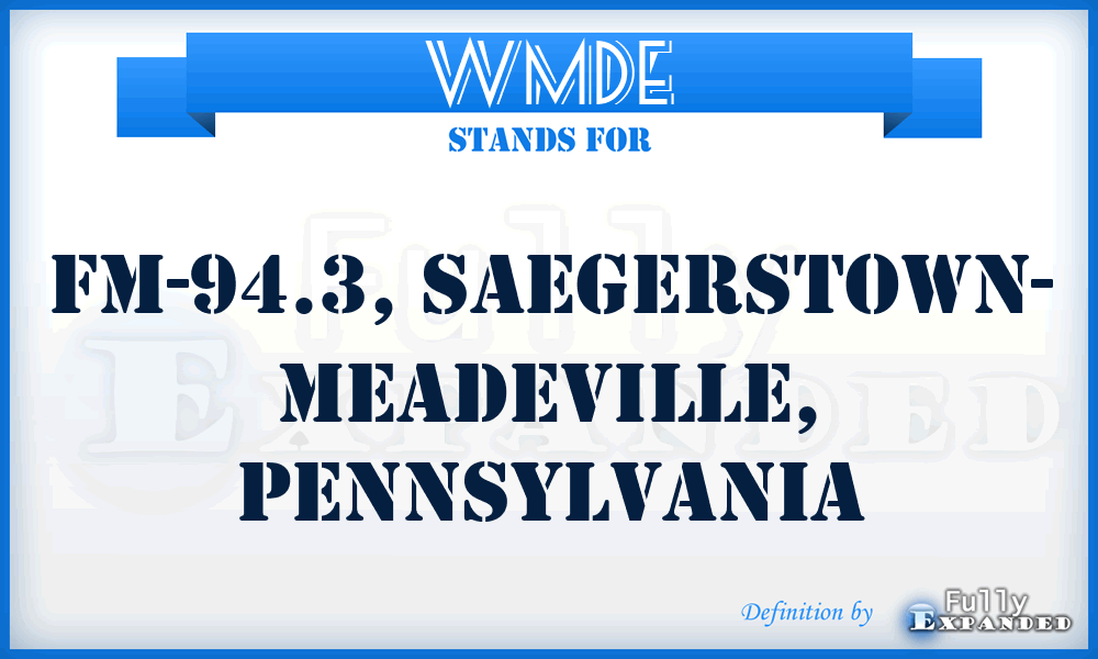 WMDE - FM-94.3, Saegerstown- Meadeville, Pennsylvania