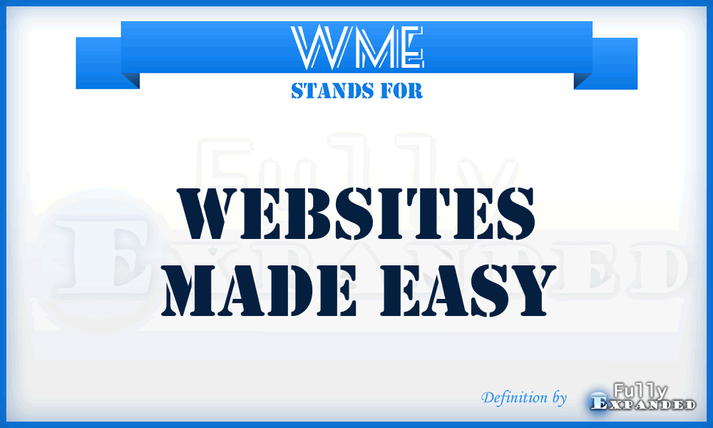 WME - Websites Made Easy