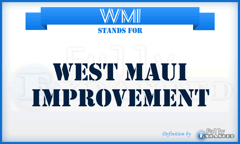 WMI - West Maui Improvement