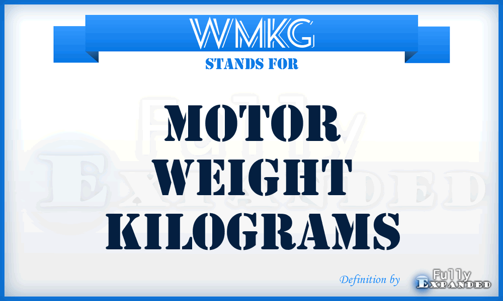 WMKG - Motor Weight kilograms