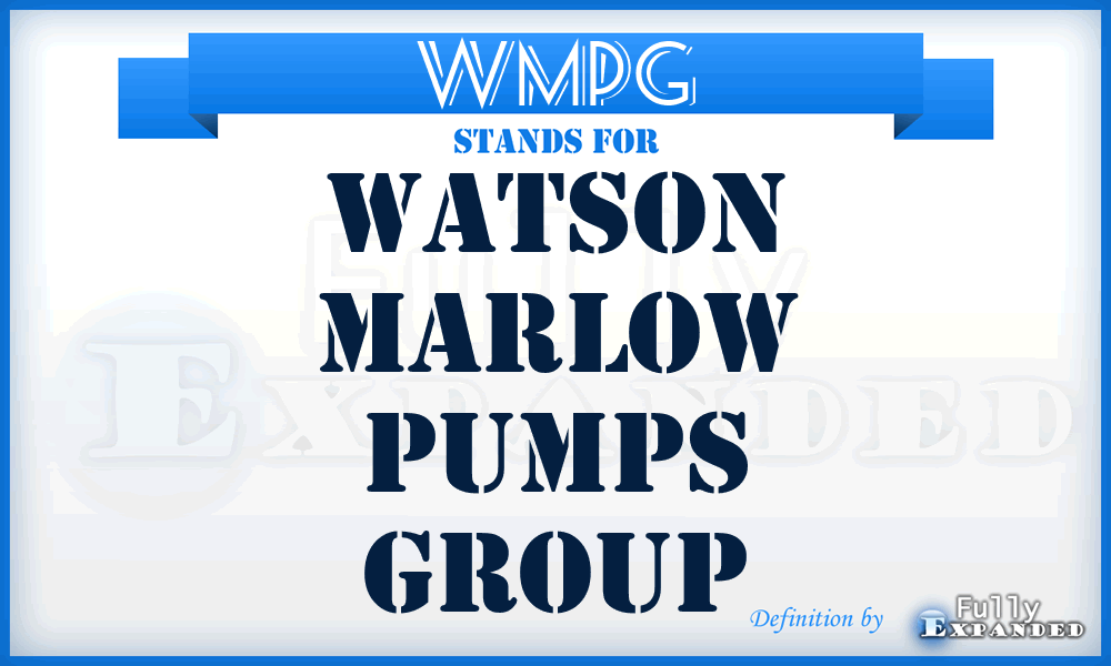 WMPG - Watson Marlow Pumps Group