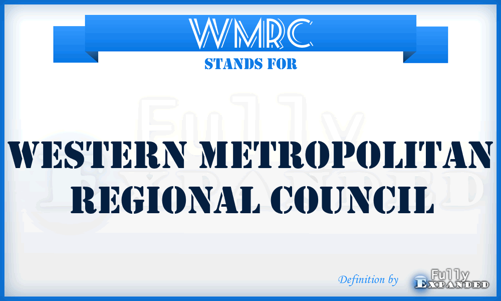 WMRC - Western Metropolitan Regional Council