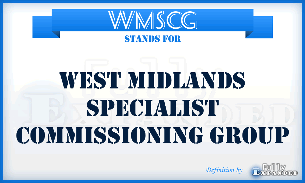 WMSCG - West Midlands Specialist Commissioning Group