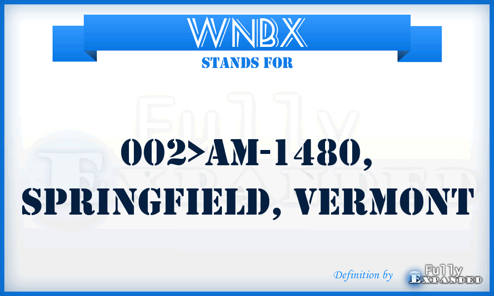 WNBX - 002>AM-1480, Springfield, Vermont