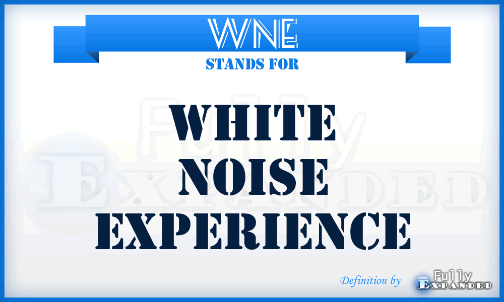 WNE - White Noise Experience