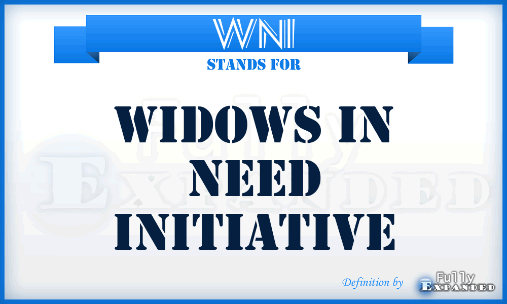 WNI - Widows in Need Initiative