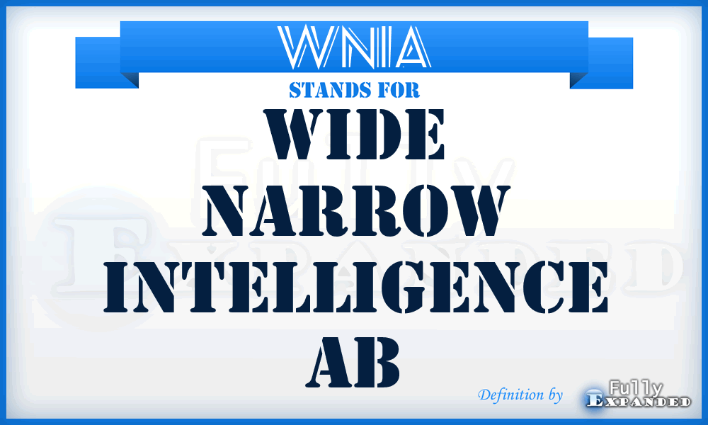 WNIA - Wide Narrow Intelligence Ab