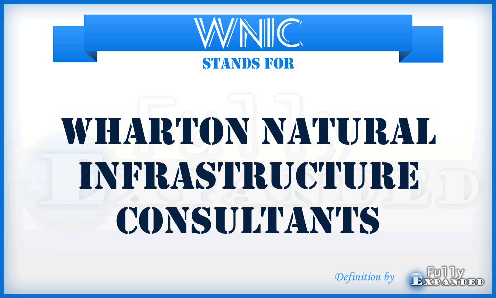 WNIC - Wharton Natural Infrastructure Consultants