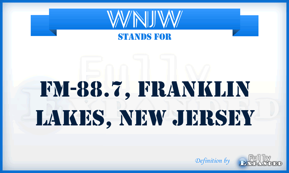 WNJW - FM-88.7, Franklin Lakes, New Jersey