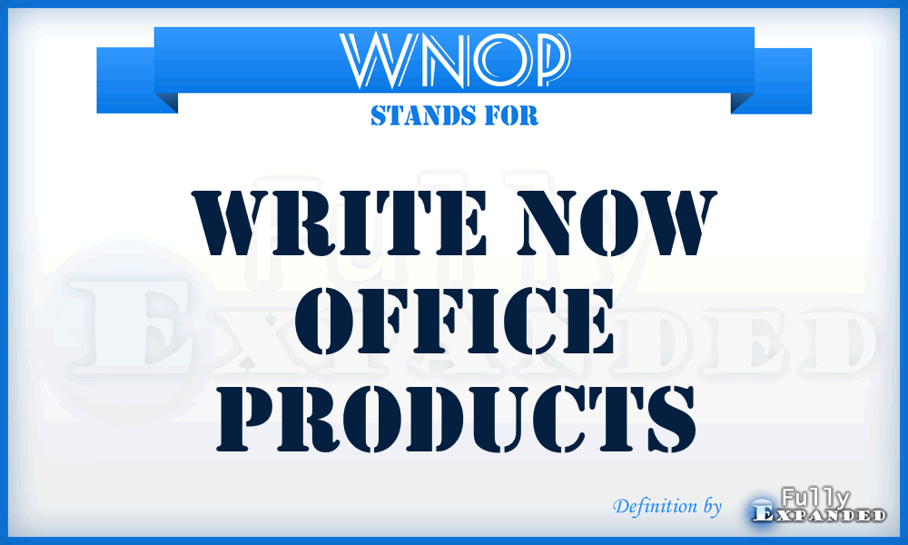 WNOP - Write Now Office Products