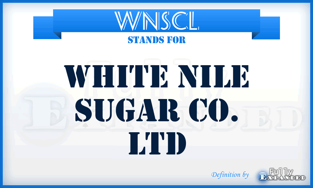 WNSCL - White Nile Sugar Co. Ltd