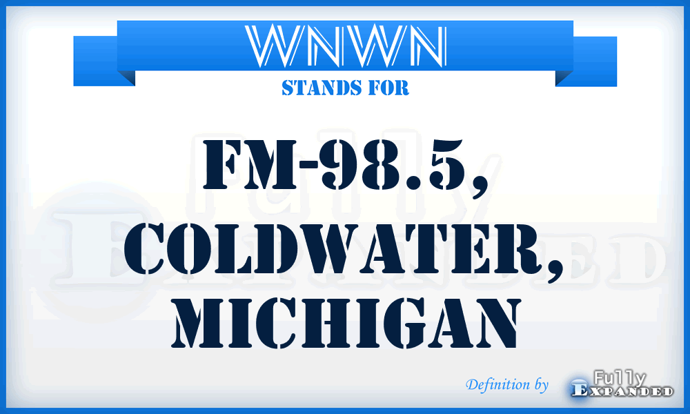 WNWN - FM-98.5, Coldwater, Michigan