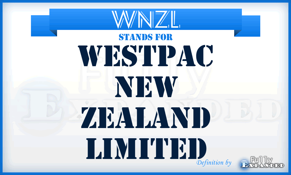 WNZL - Westpac New Zealand Limited