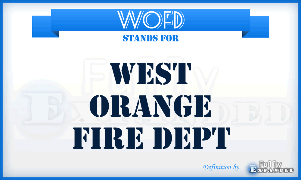WOFD - West Orange Fire Dept