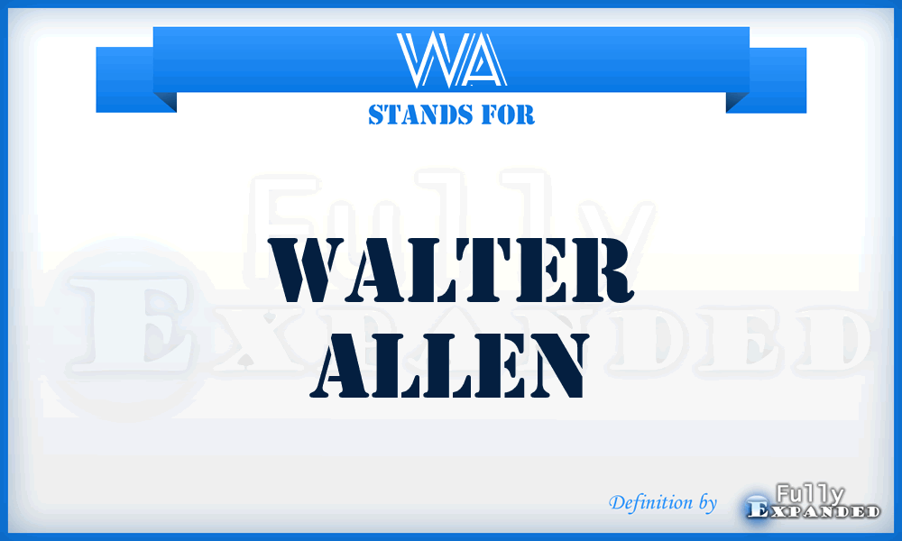WA - Walter Allen