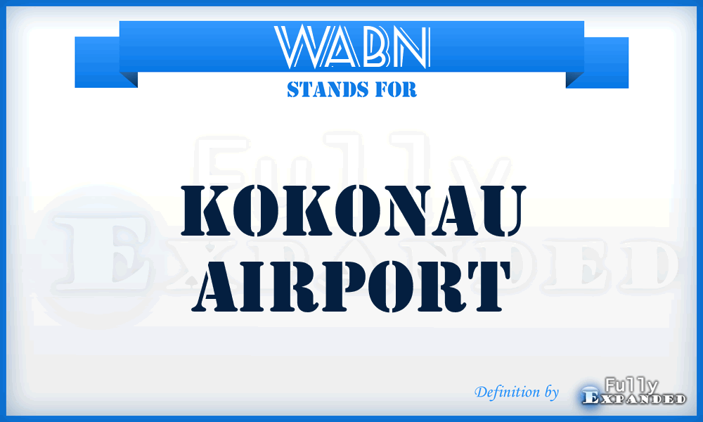 WABN - Kokonau airport