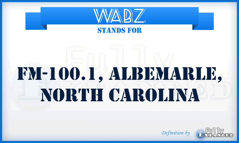 WABZ - FM-100.1, Albemarle, North CArolina