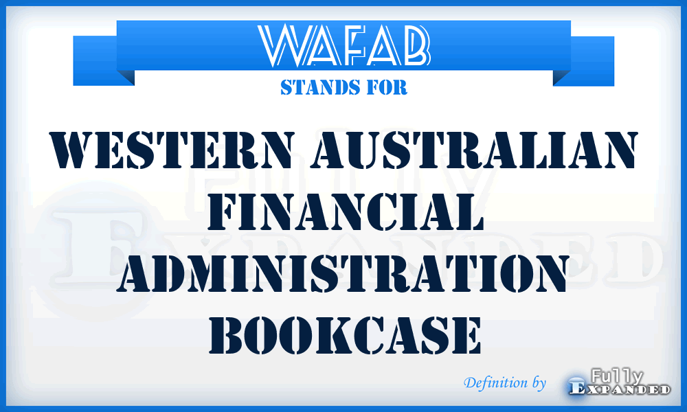 WAFAB - Western Australian Financial Administration Bookcase