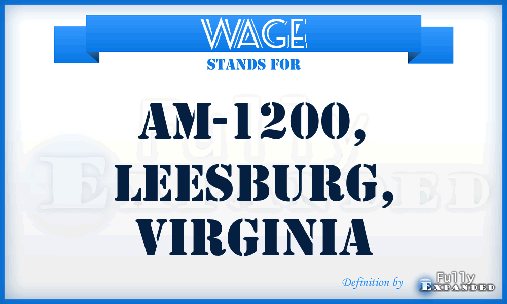 WAGE - AM-1200, Leesburg, Virginia