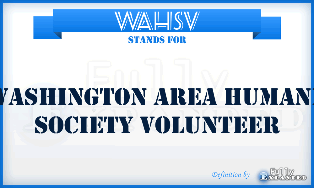 WAHSV - Washington Area Humane Society Volunteer