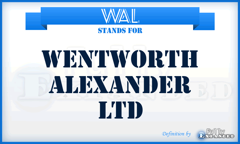 WAL - Wentworth Alexander Ltd