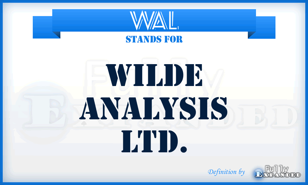 WAL - Wilde Analysis Ltd.