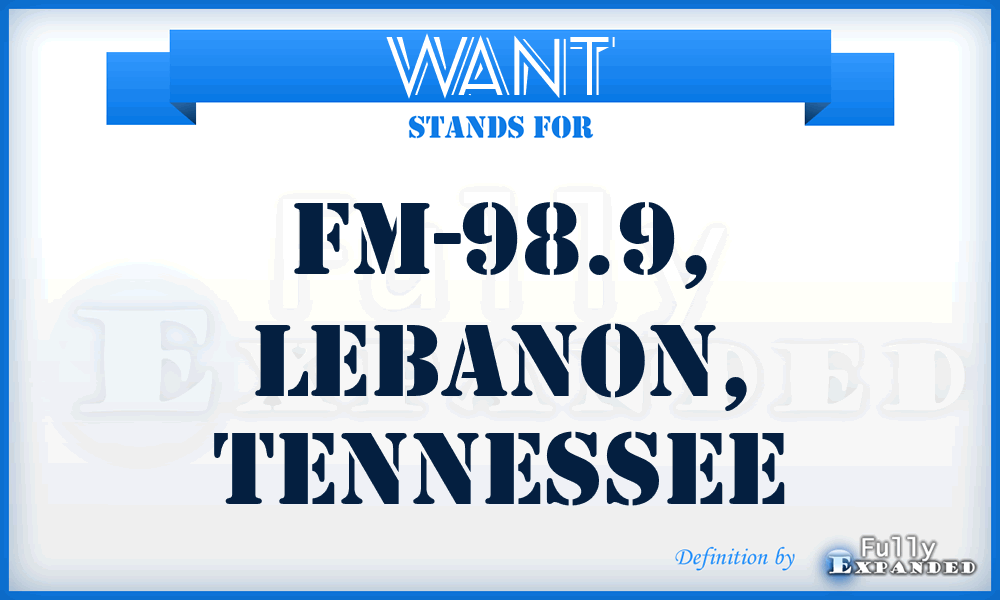 WANT - FM-98.9, Lebanon, Tennessee